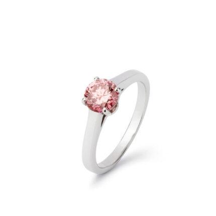 Bague Pépite Or Blanc Diamant Rose 1ct
